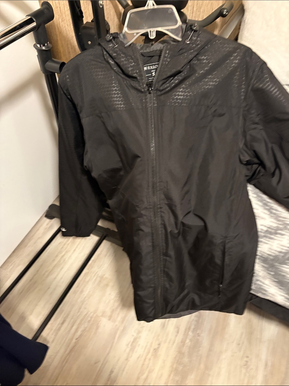 Holloway Black Hooded Windbreaker